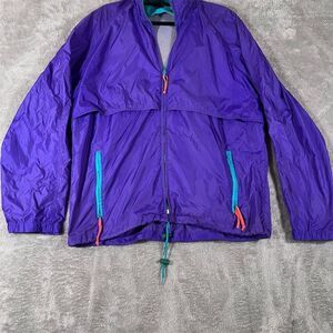 VTG‎ Woolrich Windbreaker Jacket Adult Medium Purple Hooded 80s 90s Retro